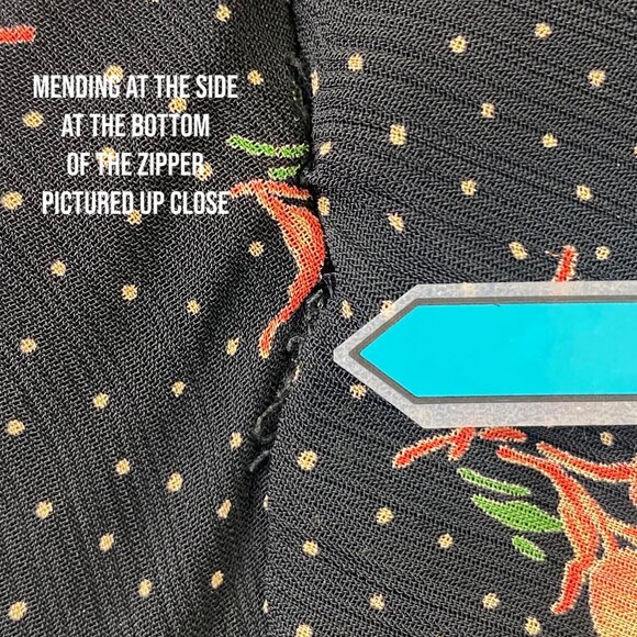 90s Y2K Moda Intl Babydoll Dress | Black Rose | USA | Fairy Grunge Whimsigoth - Picture 8 of 15